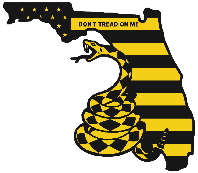Florida Don't Tread On Me Gadsden Snake Wall Hanger - Front